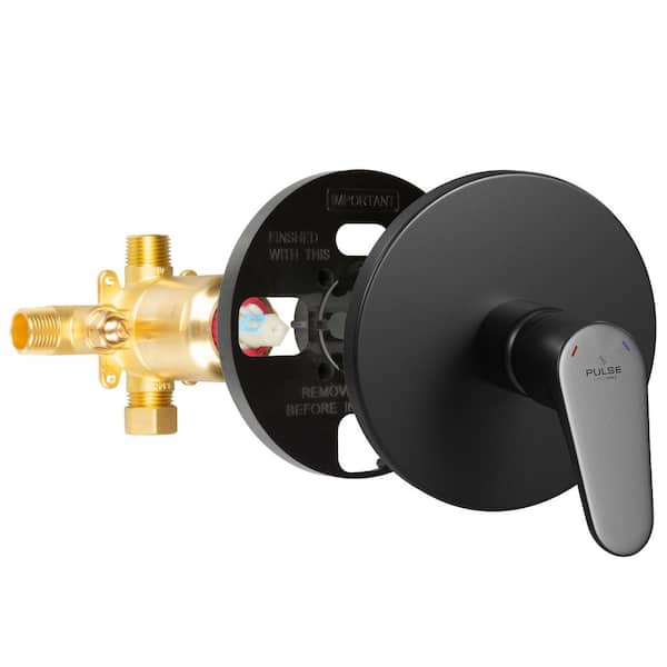Tru-Temp 1-Handle Pressure Balanced 1/2 in. Rough-In Valve Trim Kit, Matte Black (Valve Included)