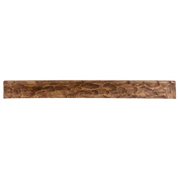 Dogberry Collections 72 in. W x 5.5 H x 6.25 in. D Rough Hewn Aged Oak Cap-Shelf Mantel