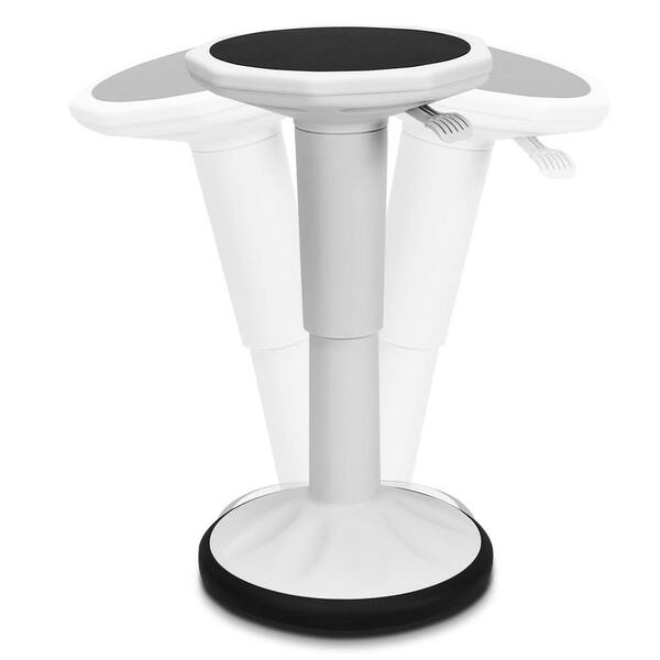 White Wobble Chair Active Learning Stool with Adjustable Height QD