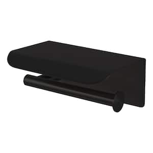 Maddox Wall-Mount Toilet Paper Holder with Shelf in Black