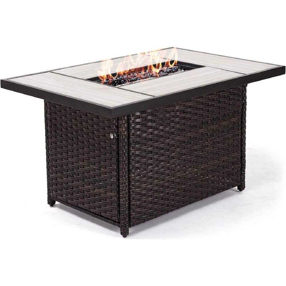 Trustmade 43 in. 50,000 BTU Outdoor Metal Rectangle Propane Gas Fire ...