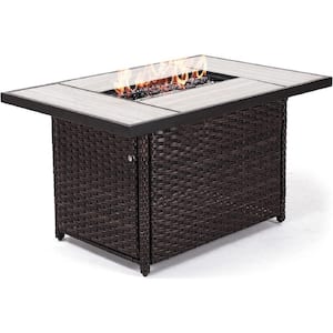 43 in. 50,000 BTU Outdoor Metal Rectangle Propane Gas Fire Pit Table