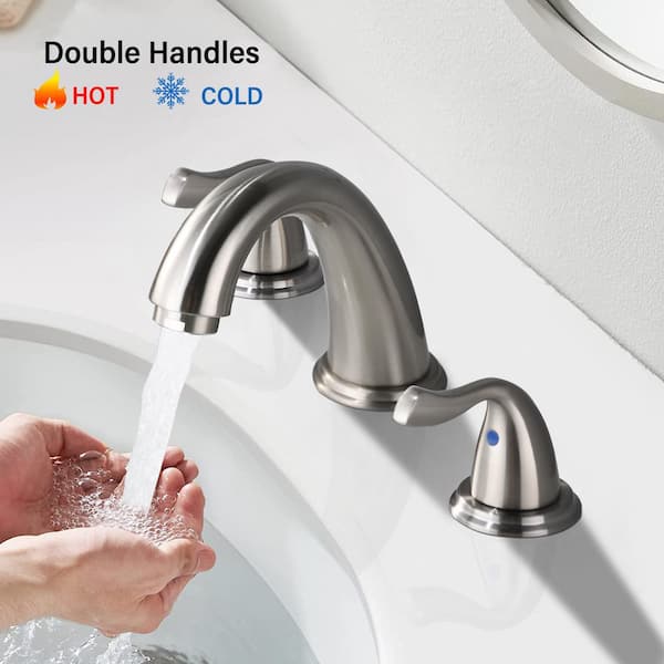 8 in. Widespread 2-Handle Bathroom Faucet With Pop-Up Drain