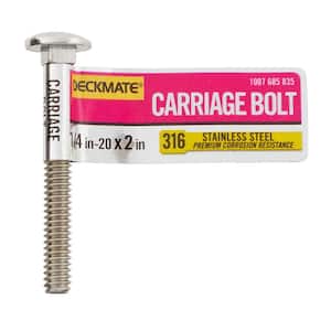 Marine Grade Stainless Steel 1/4-20 X 2 in. Carriage Bolt