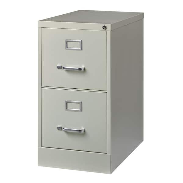 Hirsh 25 in. D 2-Drawer Light Gray Metal Letter Width 15 in. W Vertical File Cabinet Commercial Grade