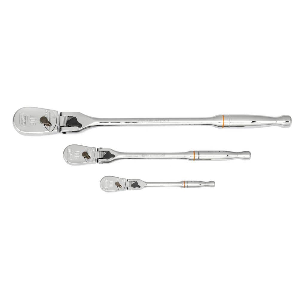 1/4 in., 3/8 in. and 1/2 in. Drive 90-Tooth Locking Flex-Head Teardrop Ratchet Set (3-Piece) price history on PriceWatchPro