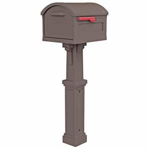 Grand Haven Mocha, Extra Large, Plastic, Mailbox and Post Combo