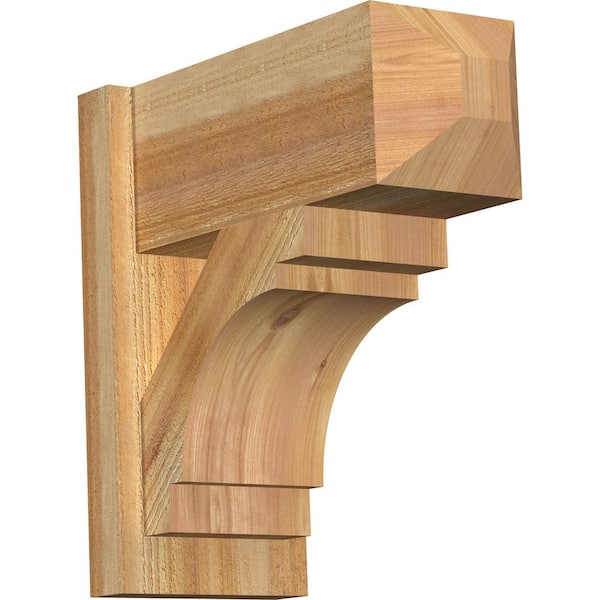 Ekena Millwork 8 in. x 18 in. x 18 in. Merced Craftsman Rough Sawn Western Red Cedar Outlooker