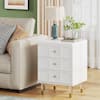 BYBLIGHT Fenley White Gold 3-Drawer Nightstand