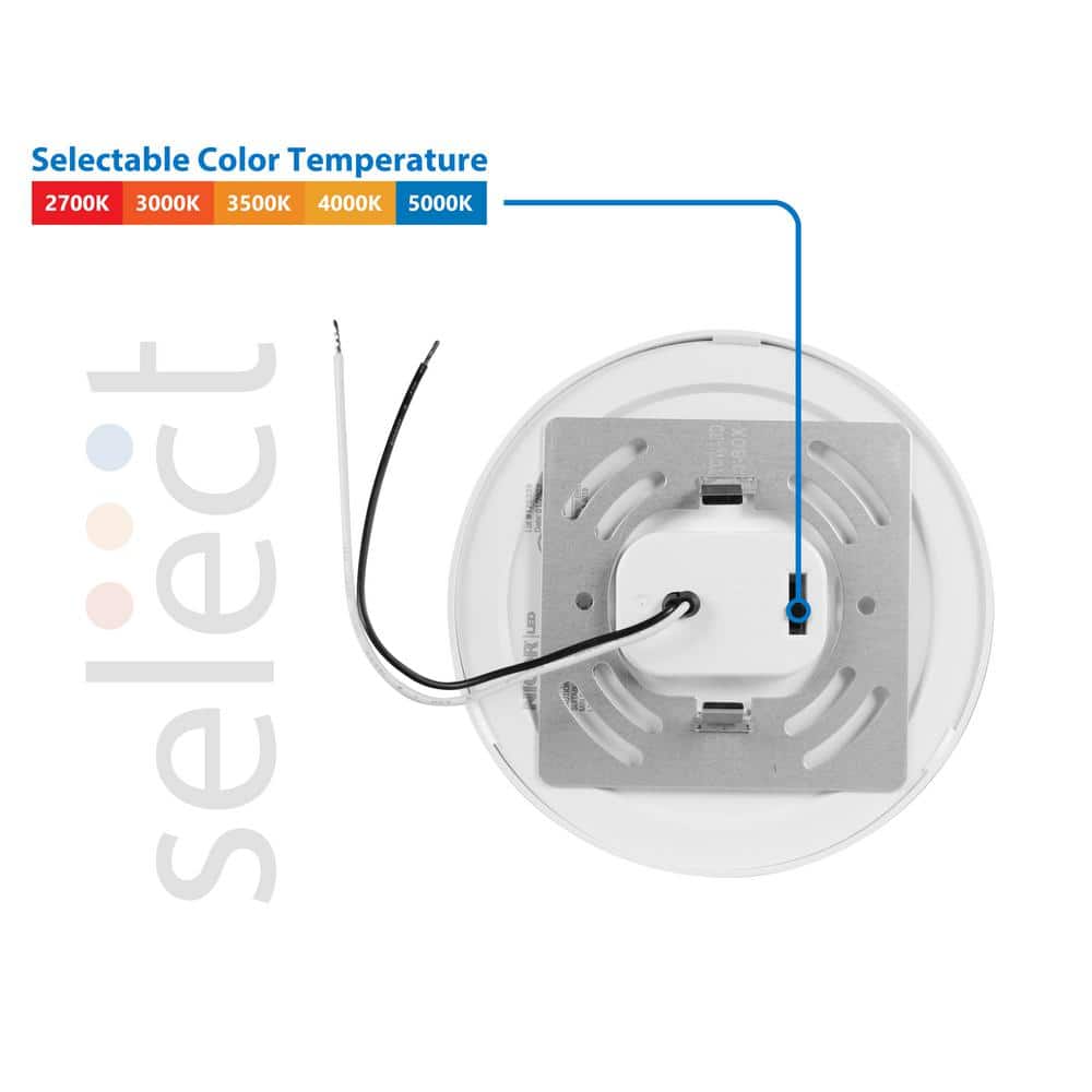 White Round LED Surface Mount Downlight with Selectable Color Temperature
