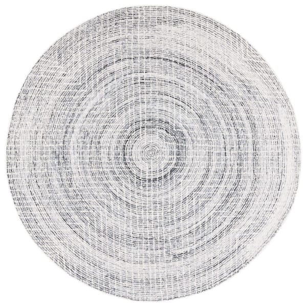 SAFAVIEH Abstract Black/Ivory 6 ft. x 6 ft. Contemporary Marle Round Area Rug