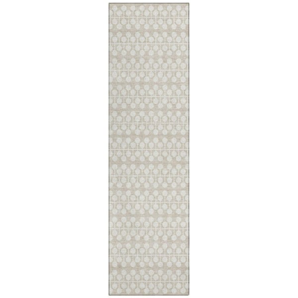 Addison Rugs Chantille Machine Washable Indoor/Outdoor Abstract ACN2247 Beige 2 ft. 3 in. x 7 ft. 6 in. Runner Rug