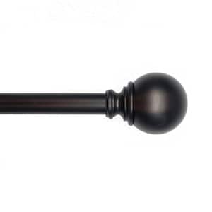 36 in. - 72 in. Telescoping Single Curtain Rod 1 in. Dia in Oil Rubbed Bronze with Ball Finials