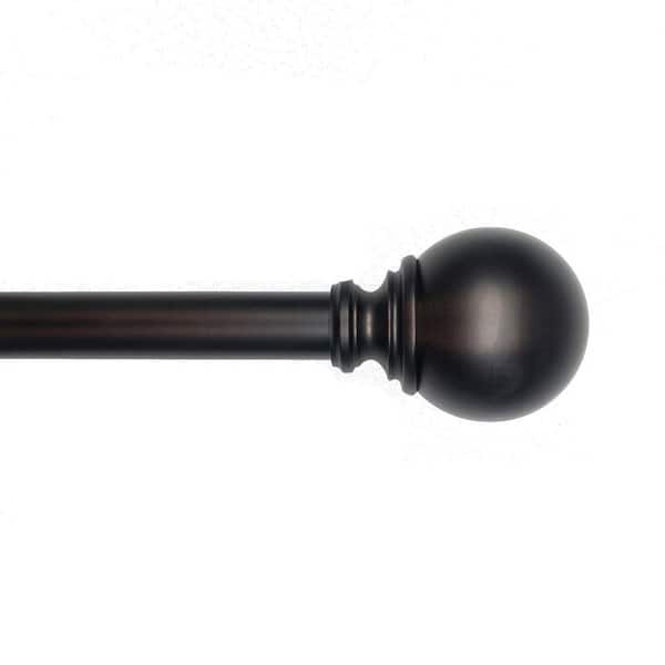 Lumi Home Furnishings 36 in. - 72 in. Telescoping Single Curtain Rod 1 in. Dia in Oil Rubbed Bronze with Ball Finials