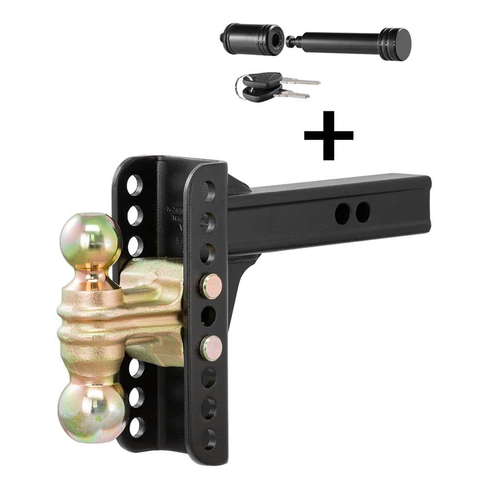 CURT Combo Kit, 6 in. Adjustable Channel Receiver Hitch (14,000 lbs.) 2 ...