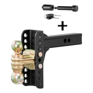 14,000 lbs. 6 in. Adjustable Channel Mount Hitch 2 in. Shank w/Dual Ball &5/8 in. Barbell Style Hitch Lock Combo Kit
