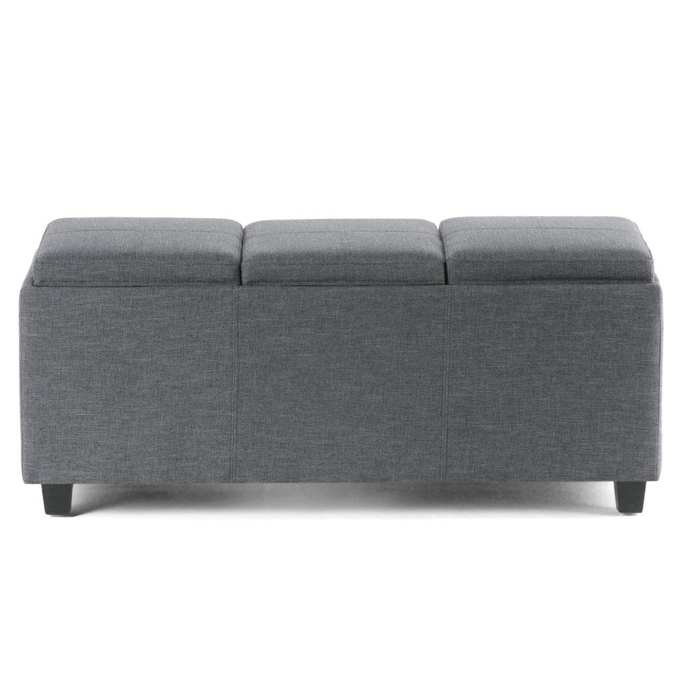 Avalon Slate Grey Extra Large Ottoman with Storage and Serving Trays