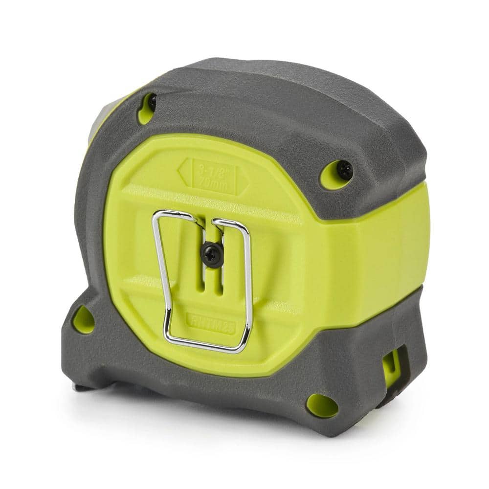 Ryobi 25 ft. Yellow and Gray Steel Tape Measure with ABS Housing