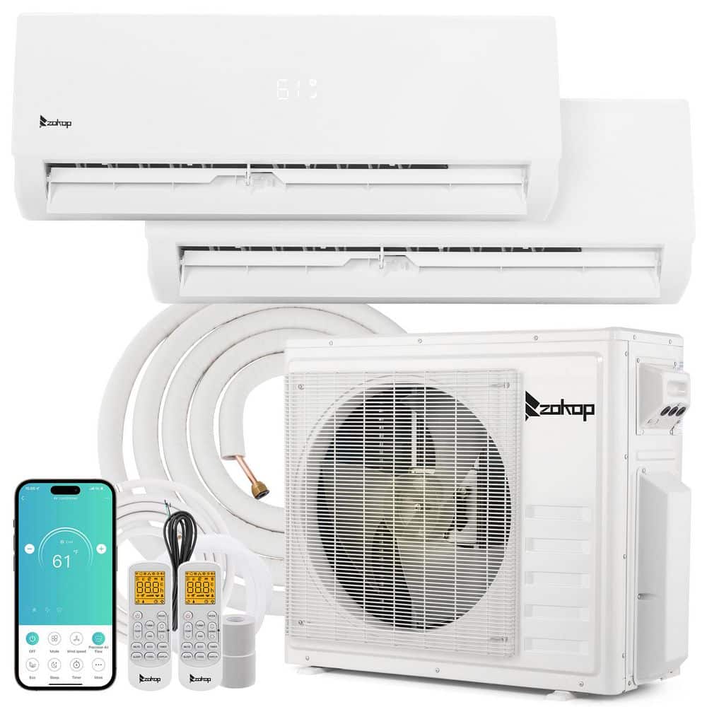 20 SEER2 28,000 BTU 2.25-Ton 2-Zone WiFi Ductless Mini Split Air Conditioner with Heat Pump 12K Plus 12K price history on PriceWatchPro