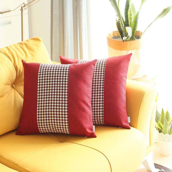 Set Of 2 Red Houndstooth Pillow Covers Set Of 2 Red Houndstooth Pillow Covers