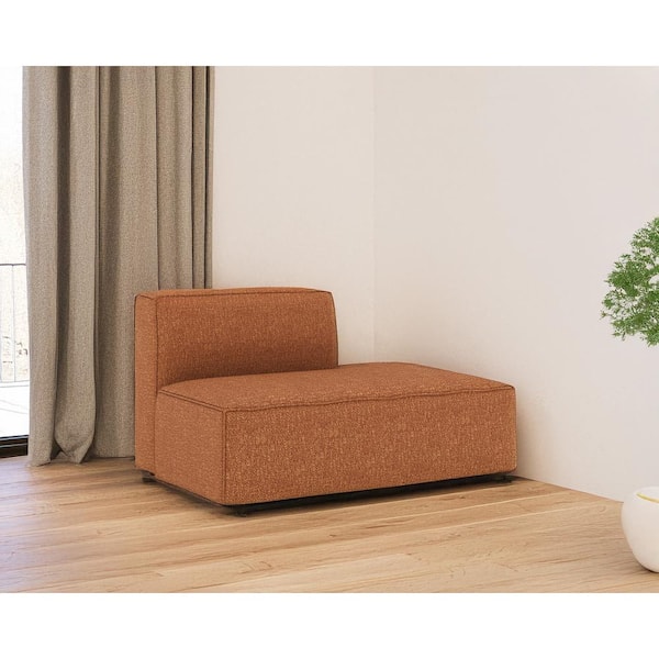 Dockson 51 in. Armless Fabric Rectangle Sofa in Rust