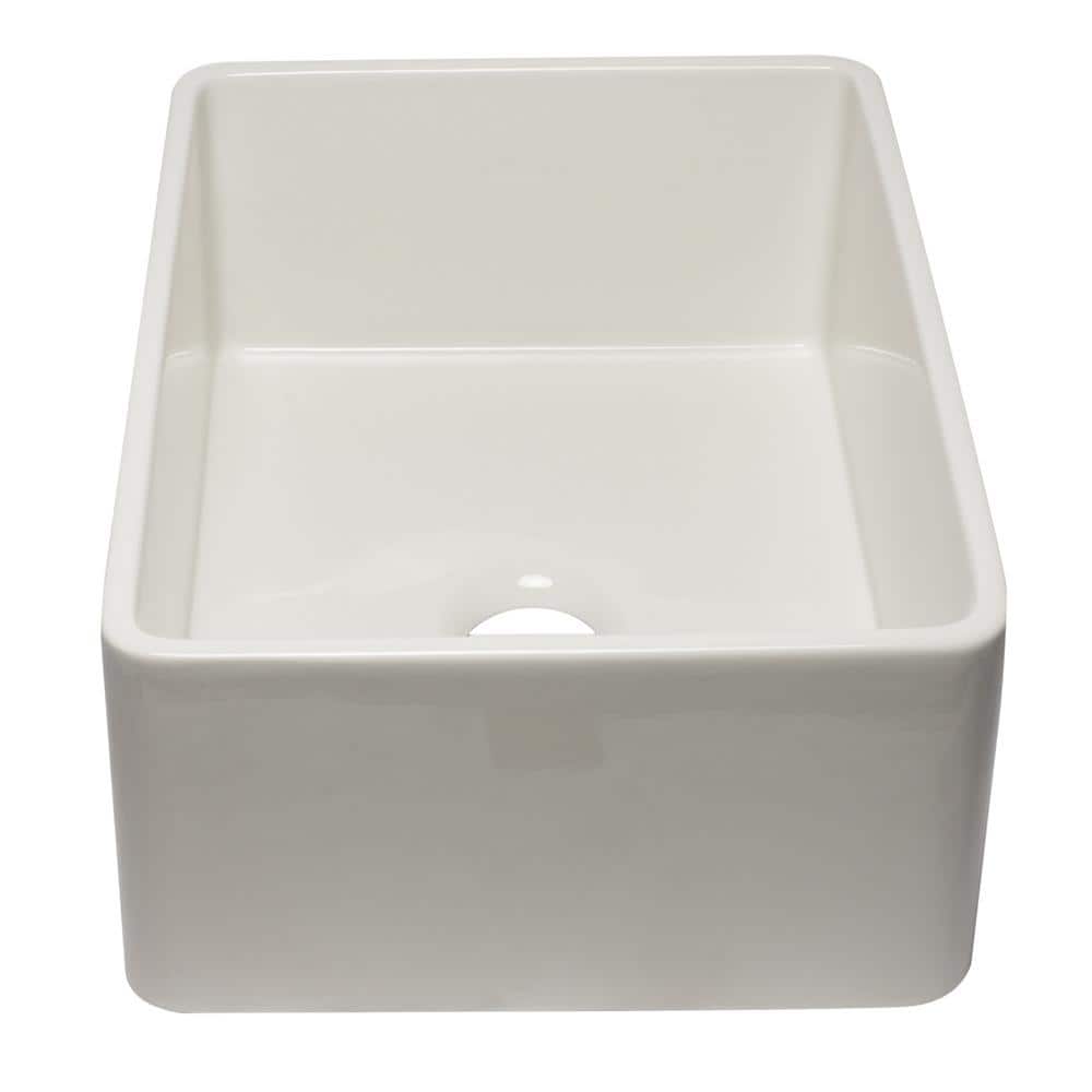 30'' Biscuit Fireclay Farmhouse Single Bowl Kitchen Sink