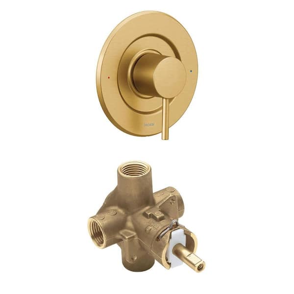 Align Single-Handle Posi-Temp Valve Trim Kit in Brushed Gold and Brass Rough-In Posi-Temp Valve - 1/2 in. IPS Connection