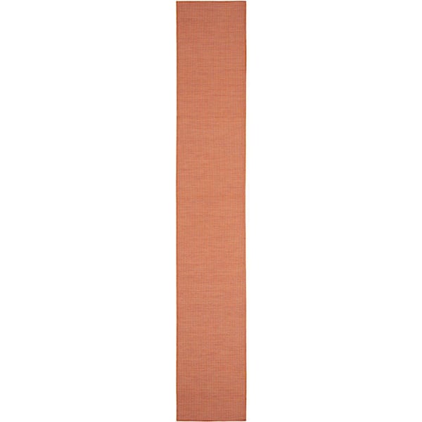 Positano Terracotta 2 ft. x 10 ft. Kitchen Runner Solid Modern Indoor/Outdoor Patio Area Rug