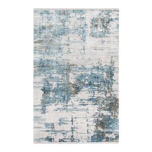 Venice Hayden Ivory/Blue 4 ft. 11 in. x 7 ft. 6 in. Modern Abstract Area Rug
