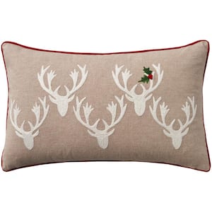 Holiday Pillows Natural Cabin & Lodge 12 in. x 20 in. Rectangle Throw Pillow