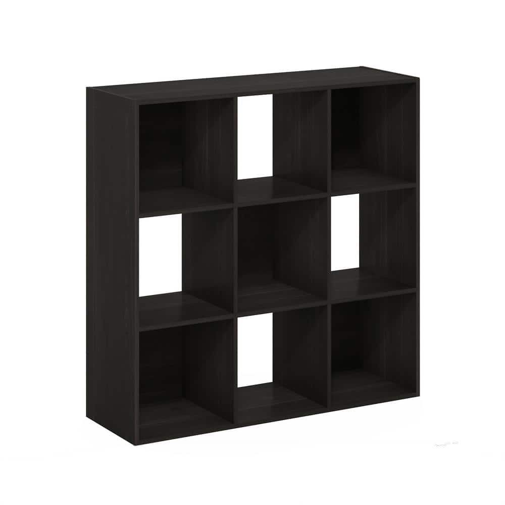 Furinno 35.86 in. Tall Espresso Wood 9Shelf Cube Bookcase with Open