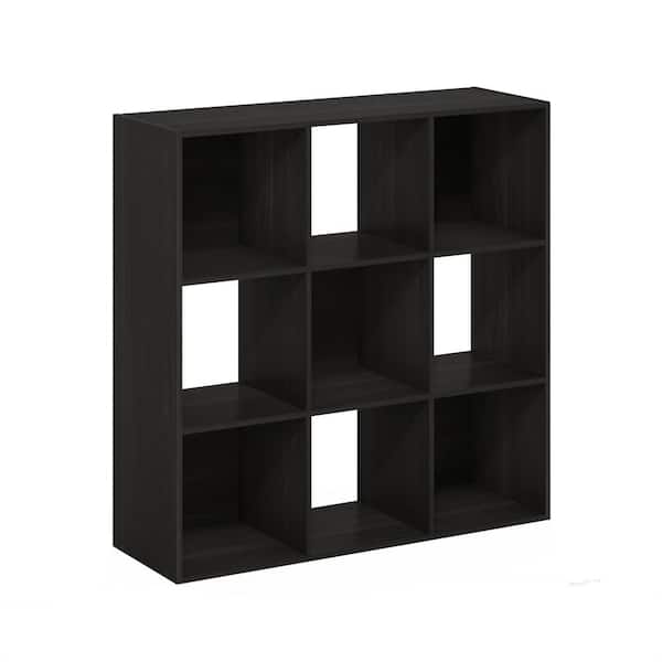 Furinno 35.86 in. Tall Espresso Wood 9-Shelf Cube Bookcase with Open shelves