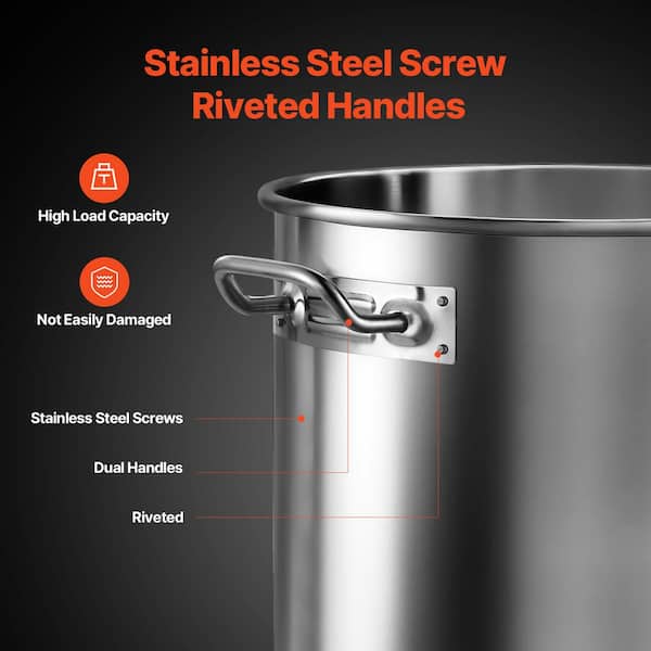 VEVOR Commercial Stockpot 36 qt. Stainless Steel Nonstick in
