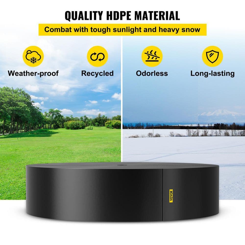 Black Recycled HDPE Landscape Edging Roll, 10" x 60'