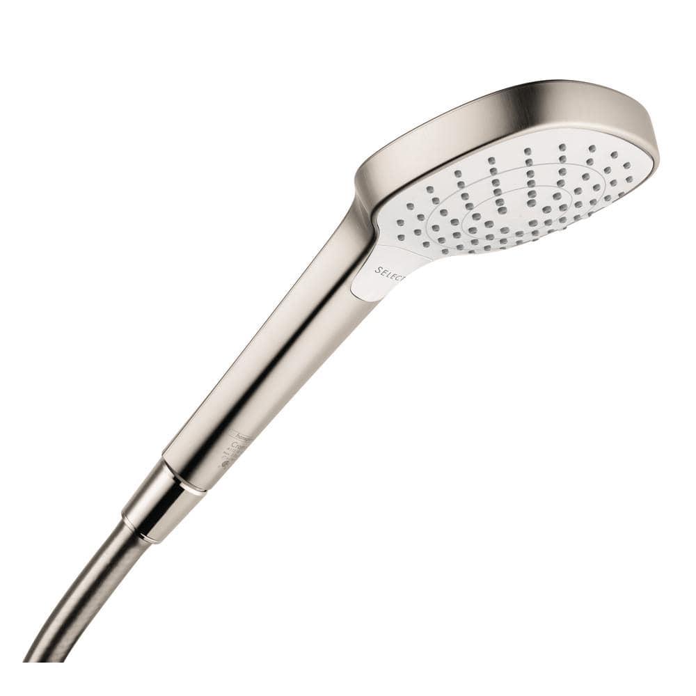 Hansgrohe Croma Select E 3-Spray Patterns 4.3 in. Single Wall Mount Handheld Shower Head in Brushed Nickel -  04726820
