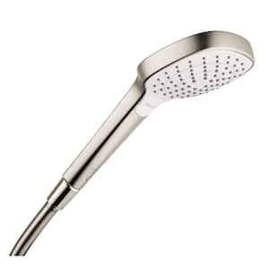 Croma Select E 3-Spray Patterns 4.3 in. Single Wall Mount Handheld Shower Head in Brushed Nickel