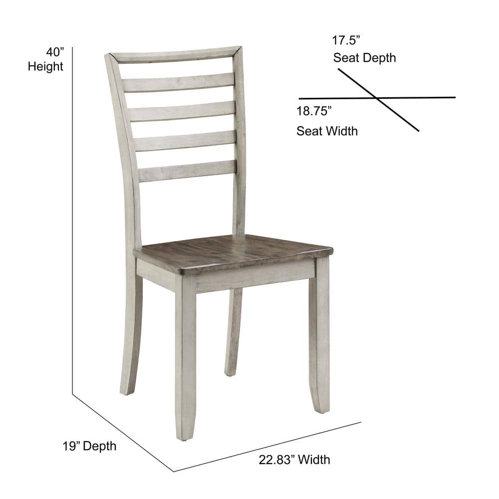 Smoky Honey Gray Ladderback Wood Side Chair Set