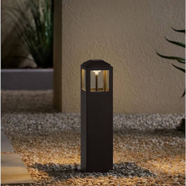 Havenridge 12 in. 150 Lumen Low Voltage Hardwired Espresso Bronze Integrated LED Outdoor Bollard Light