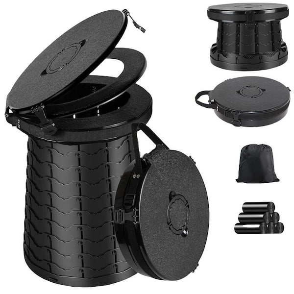 Non-electric XXL Waterless Portable Composting Toilet System Adjustable Foldable Lightweight with Lid Strap Bag