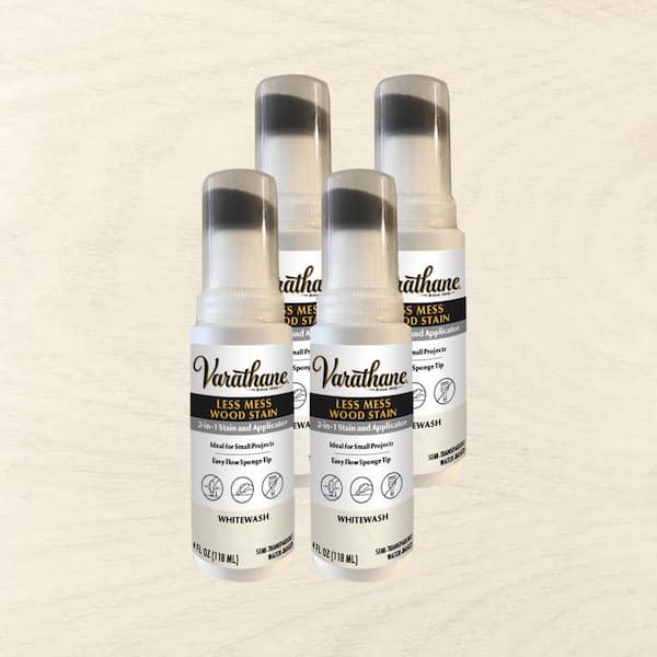 4 Ounce Less Mess Whitewash Wood Stain and Applicator Patching and Repair Product (Case of 4)