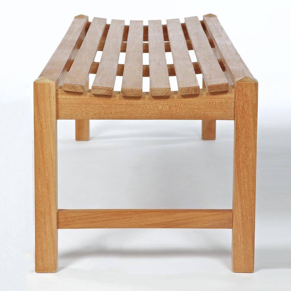 Elite 59" Natural Teak Outdoor Shower Bench