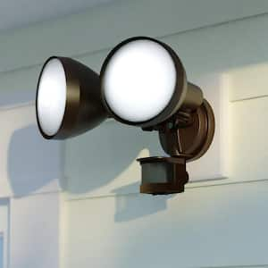 Bronze Motion Sensor Dusk to Dawn Outdoor Security Flood Light - 180-Degree Range - 70 ft.