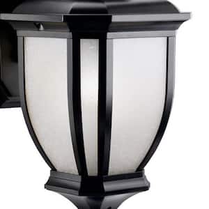 Salisbury 19.5 in. 1-Light Black Outdoor Hardwired Wall Lantern Sconce with No Bulbs Included (1-Pack)