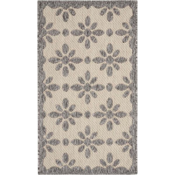 Home Decorators Collection Palamos Cream doormat 2 ft. x 4 ft. Geometric Contemporary Indoor/Outdoor Patio Kitchen Area Rug