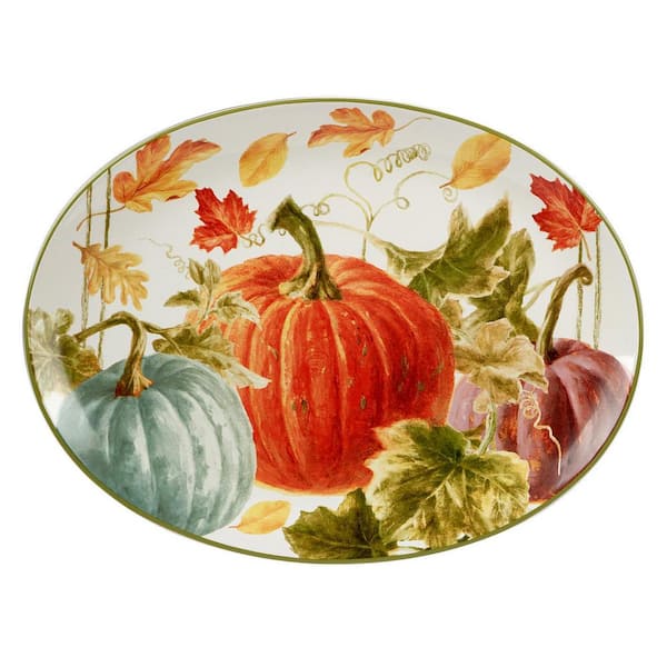 Certified International Autumn Harvest 16 in. x 12 in. Multicolored ...