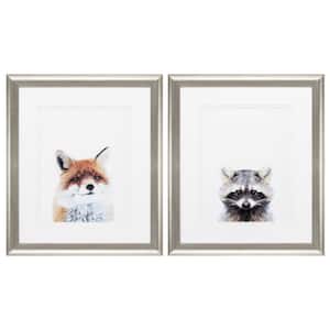 19 in. X 22 in. Brushed Silver Gallery Picture Frame Fox Racoon (Set of 2)