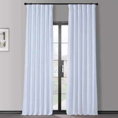 Ice Textured Faux Dupioni Silk Blackout Curtain - 50 in. W x 96 in. L Rod Pocket with Back Tab Single Window Panel