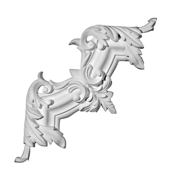 13/16 in. x 11-3/8 in. x 11-3/8 in. Leaf Polyurethane Panel Moulding Corner