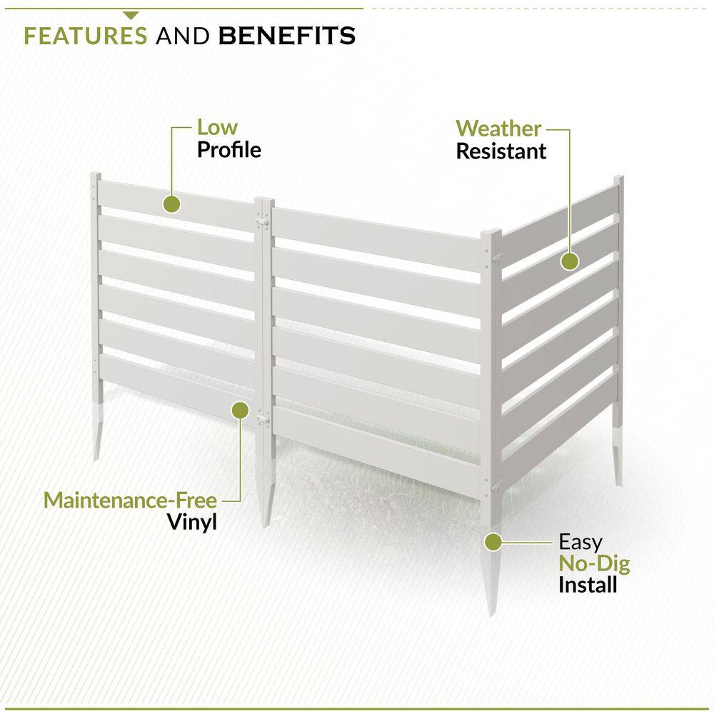 Maui 2-ft White Vinyl Square-Top Garden Fence Panels