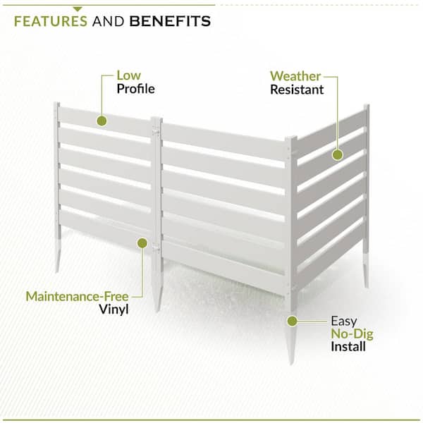 Zippity Outdoor Products Maui 3 Panels 2-ft H x 2-ft W Charcoal Vinyl Square-top Fence Panel No Dig (Unassembled)